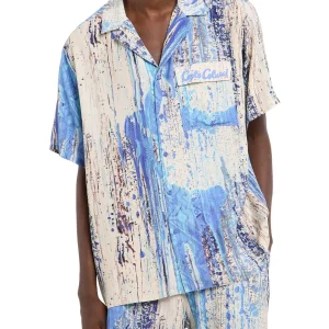CARLO COLUCCI OVERSIZED KORTE MOUWEN SHIRT MET PRINT.