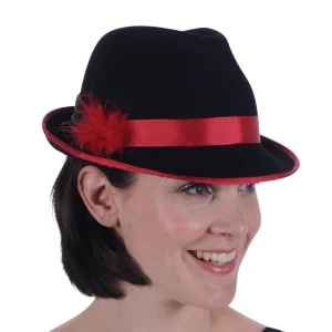 Tiroler dameshoed zwart-rood luxe