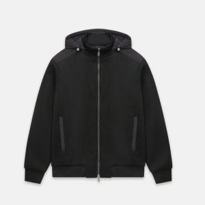 Unity Bomberjas Met Cappuchon Zwart Soft tech materiaal Maat-L