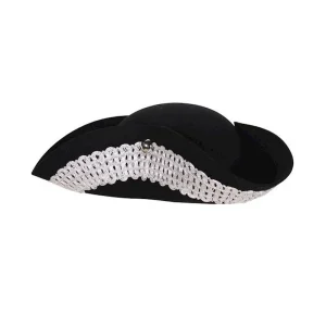 Hoed Piraat Brede Zilver Galon