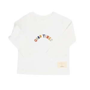 Miela Good Times geborduurd T-shirt wit, lange mouwen