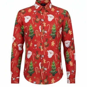 Rode Heren Kerstblouse