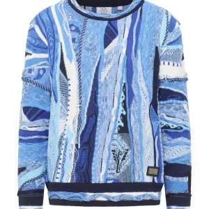 Carlo Colucci Gebreide Trui Blauw Maat-L.