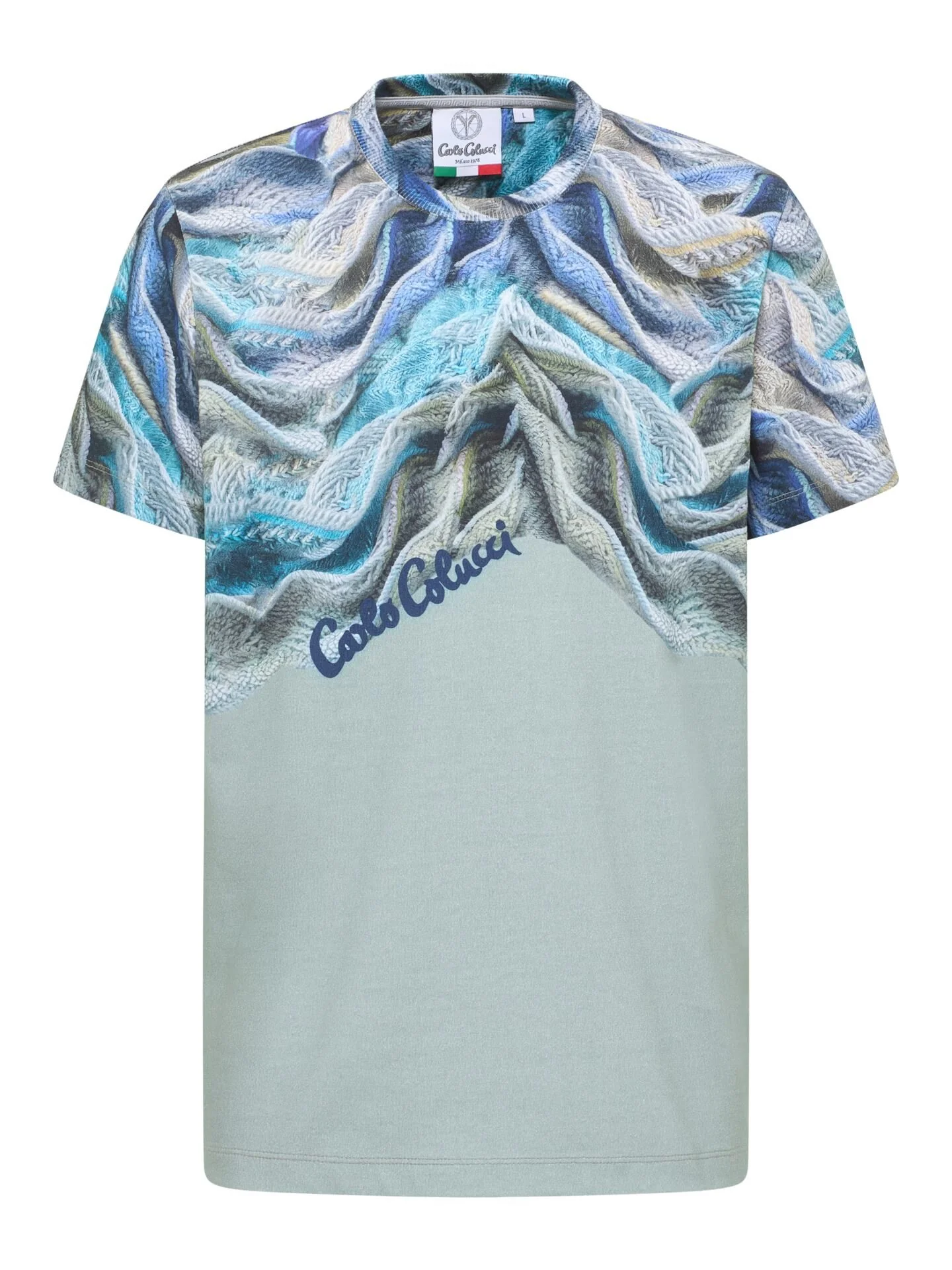 Carlo Colucci T-SHIRT - KUNSTMATIG GEBREID Groen. - Afbeelding 3