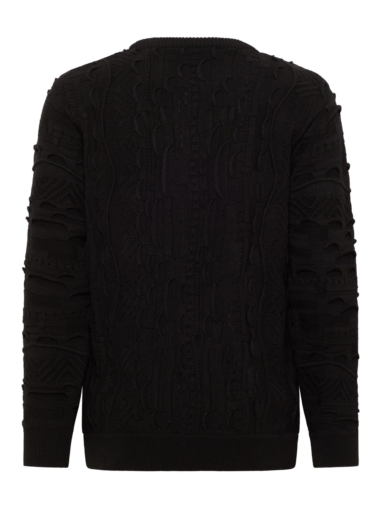 CARLO COLUCCI GEBREIDEN TRUI EFFEN ZWART. - Afbeelding 5