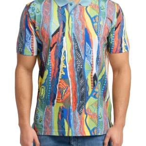 CARLO COLUCCI POLOSHIRT MET GEBREIDE PRINT KLEURRIJK.