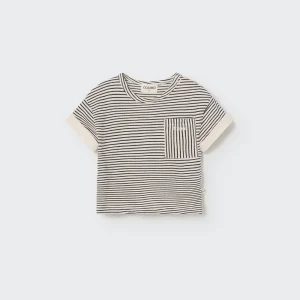 Cozmo - Organic striped Baby shirt navy
