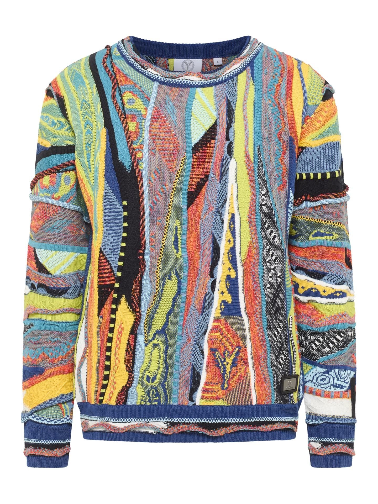 Carlo Colucci RONDE HALS GEBREIDE TRUI Kleurrijk. - Afbeelding 3