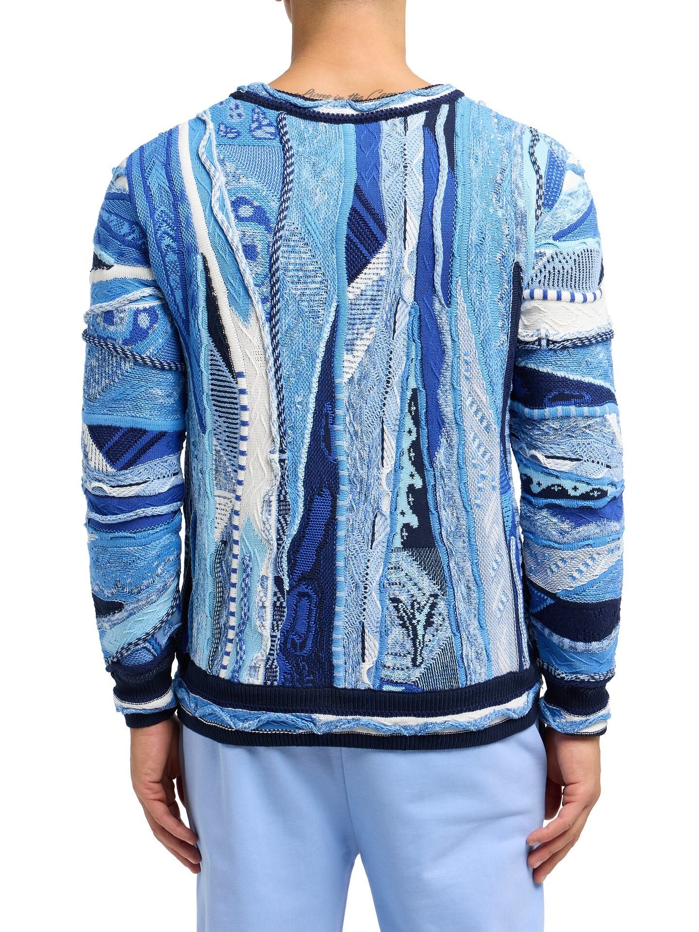 Carlo Colucci Gebreide Trui Blauw Maat-L. - Afbeelding 5