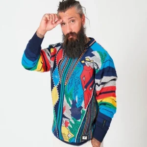 Carlo Colucci Gebreide Trui Limited Edition Blauw Maat-XXL