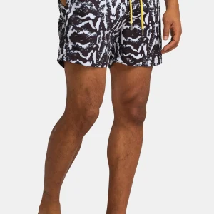 Carlo Colucci Zwemshort met gebreide print, Zwart Maat-XS