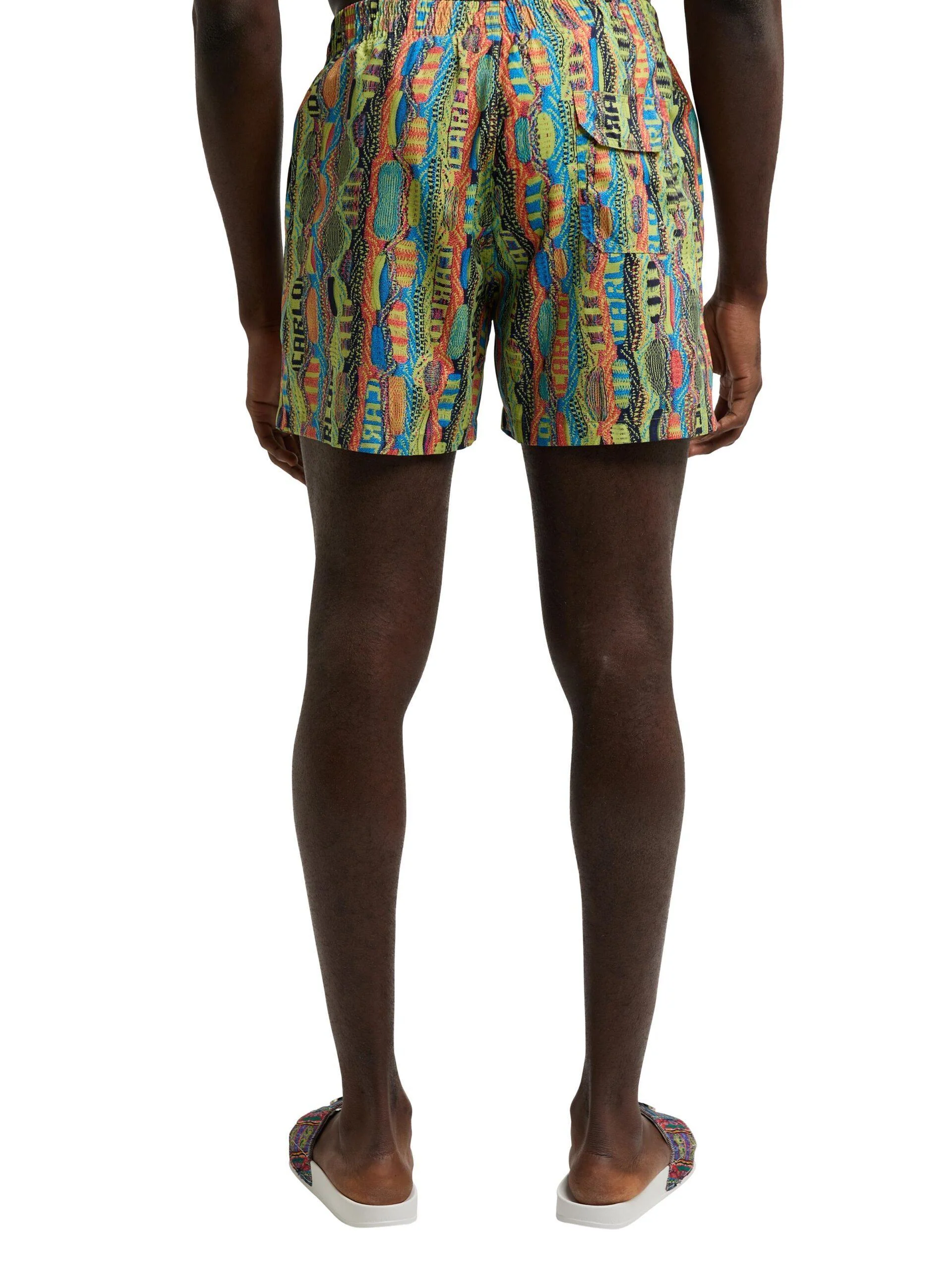 Carlo Colucci zwemshort met gebreid patroon Groen XS - Afbeelding 3
