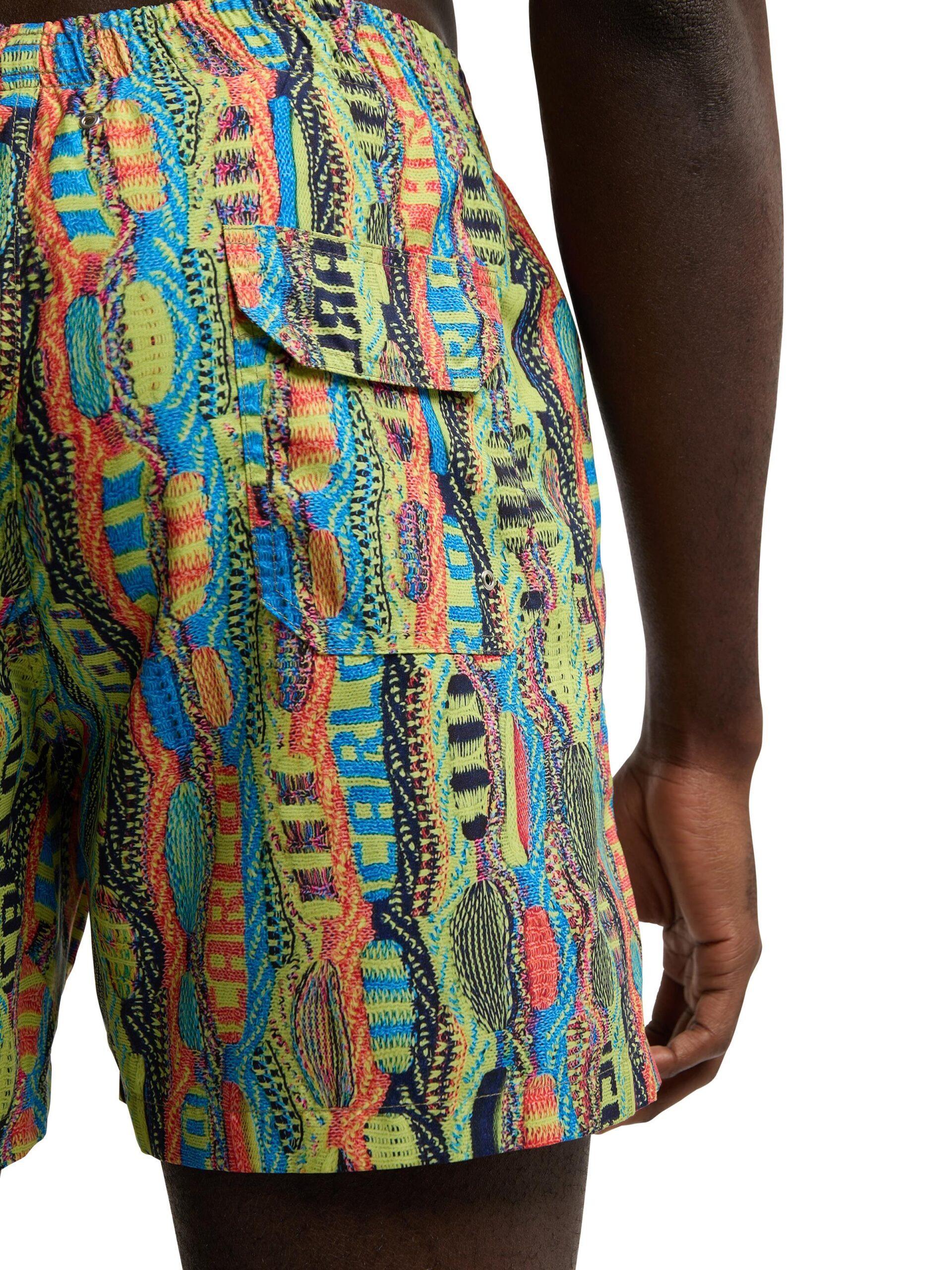 Carlo Colucci zwemshort met gebreid patroon Groen XS - Afbeelding 5