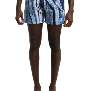 Carlo Colucci zwemshort met gebreid patroon Marine Blauw S