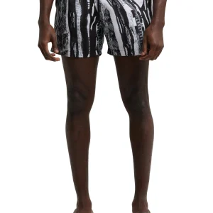 Carlo Colucci zwemshort met een gebreid patroon Antraciet Zwart