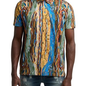 Carlo Colucci poloshirt met print Wit Veelkleurig