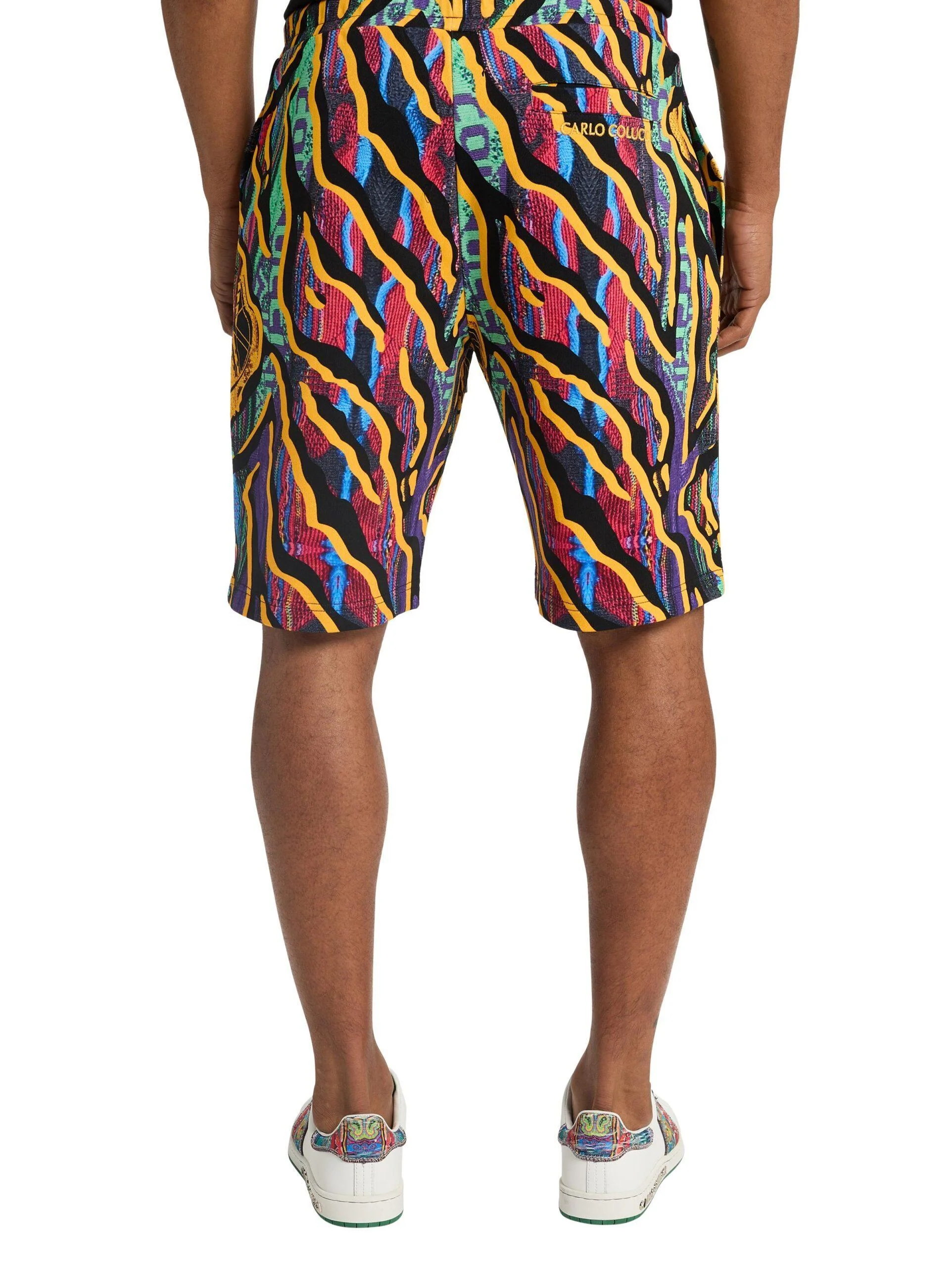 Carlo Colucci sweatshort met all-over print Zwart Veelkleurig - Afbeelding 3