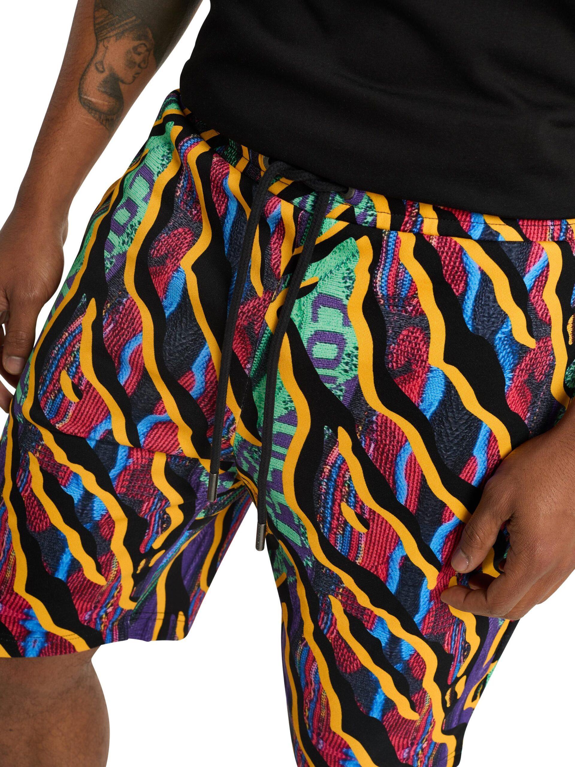 Carlo Colucci sweatshort met all-over print Zwart Veelkleurig - Afbeelding 5