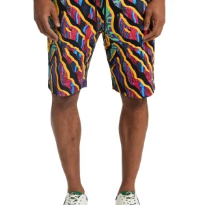 Carlo Colucci sweatshort met all-over print Zwart Veelkleurig