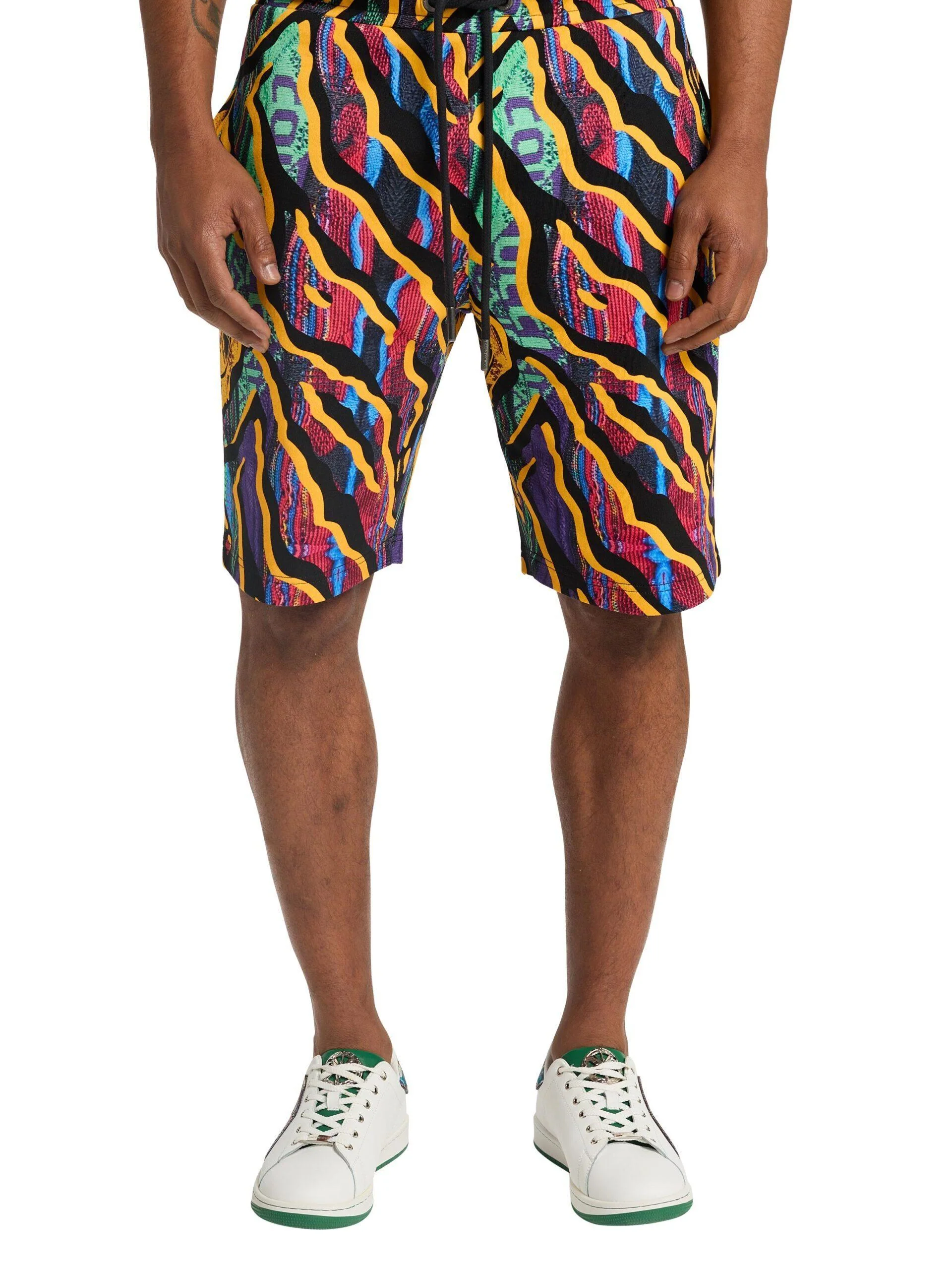 Carlo Colucci sweatshort met all-over print Zwart Veelkleurig - Afbeelding 2