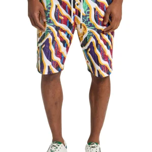 Carlo Colucci sweatshort met all-over print Maat-XS.