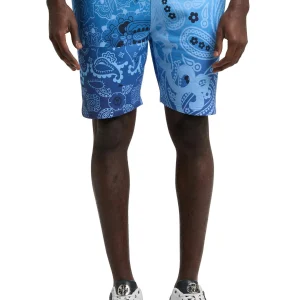 Carlo Colucci short met sweatstof Blauw