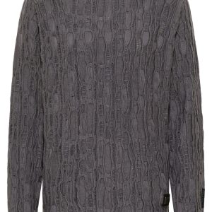 Carlo Colucci Jacquard Trui Antraciet Maat-3XL