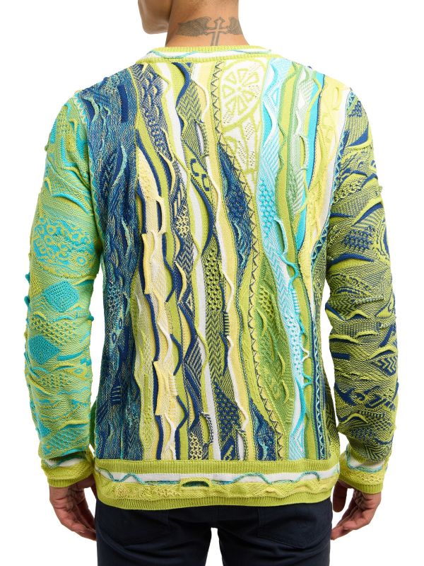 Carlo Colucci oversized gebreide trui Groen Maat-XS - Afbeelding 3