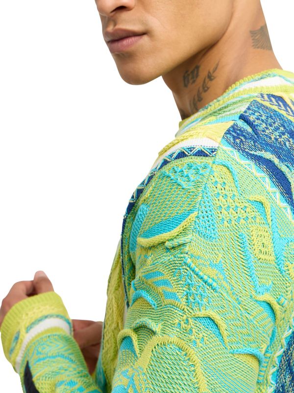 Carlo Colucci oversized gebreide trui Groen Maat-XS - Afbeelding 5