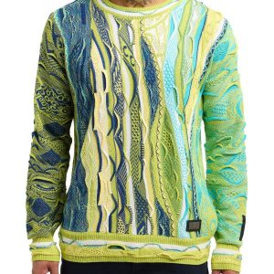 Carlo Colucci oversized gebreide trui Groen Maat-XS