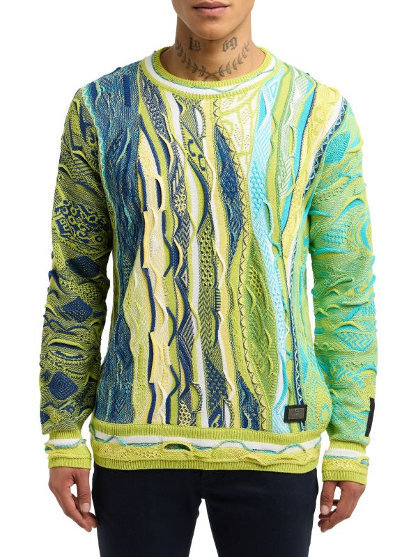 Carlo Colucci oversized gebreide trui Groen Maat-XS