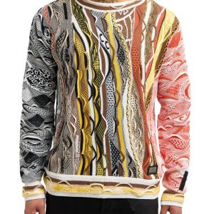 Carlo Colucci Oversized Gebreide Trui Roestkleur Maat-XS.