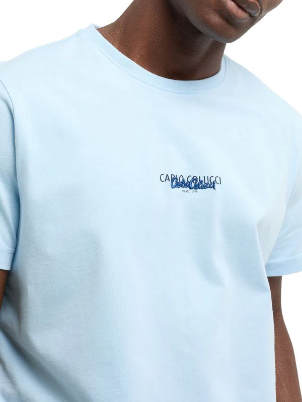 Carlo Colucci t-shirt basiclijn Blauw - Afbeelding 5