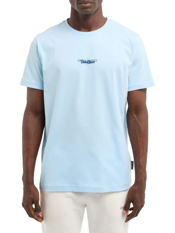 Carlo Colucci t-shirt basiclijn Blauw - Afbeelding 2