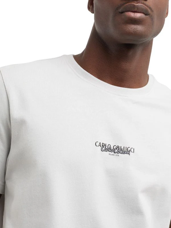 Carlo Colucci t-shirt basic line Grijs. - Afbeelding 5