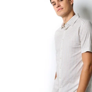 Desoto overhemd strepen Beige kleur