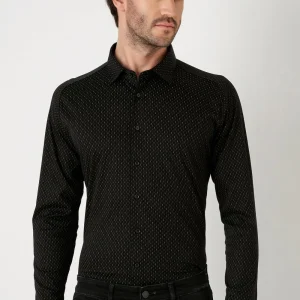 Desoto overhemd slim fit Zwart Grijs