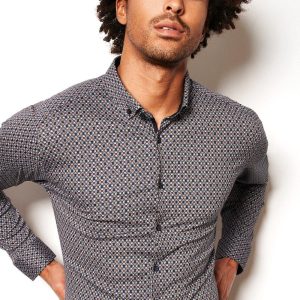 Desoto overhemd met sterrenprint, Blauw