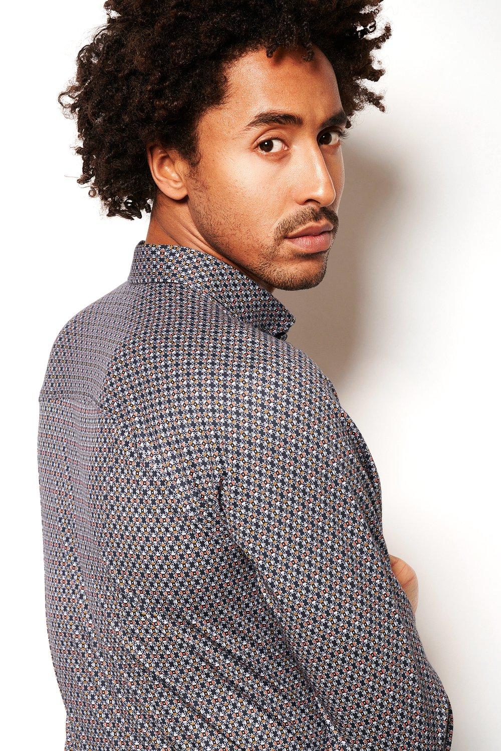 Desoto overhemd met sterrenprint, Blauw - Afbeelding 3