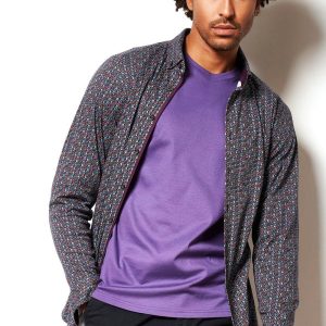 Desoto overhemd Modern BD met gekleurde stippenprint, Zwart