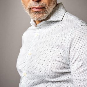 Desoto Overhemd luxury line met motief Beige Groen