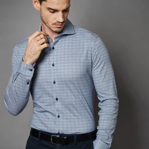 Desoto Luxury line Heren overhemd Grijs Blauw