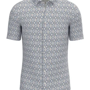 Desoto overhemd met korte mouwen Beige en Print