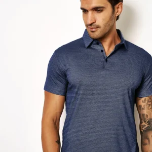 Desoto polo met korte mouwen marine strepen