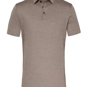 Desoto polo met korte mouwen zandkleur strepen