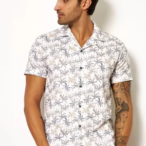 Desoto overhemd met palmprint Wit