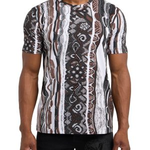 Carlo Colucci T-Shirt met Allover Knit-Print