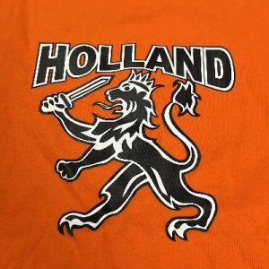 Oranje voetbal heren fanshirt met leeuw