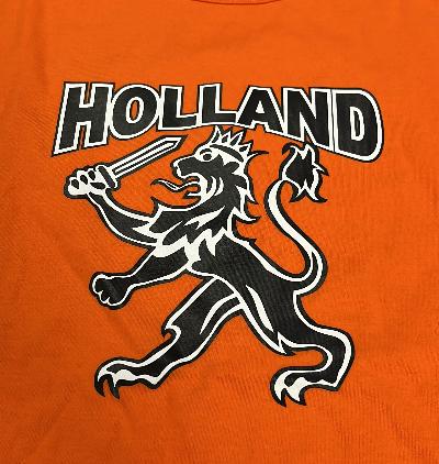 Oranje voetbal heren fanshirt met leeuw