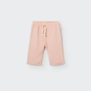 Cozmo - Organic Plaid gauze Baby Pants crystal pink